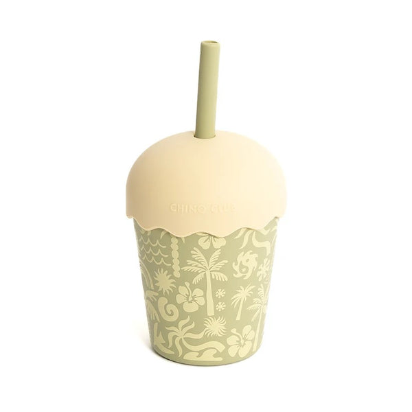 Mini Smoothie Cup & Straw (200ml) | Moana by Chino Club. Australian Art Prints and Homewares. Green Door Decor. www.greendoordecor.com.au