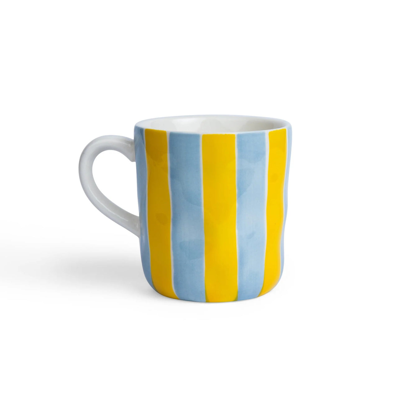Noss Ceramic Mug | Cornflower Blue & Yellow Stripe by Noss & Co. Australian Art Prints, Gifts, Fashion and Homewares. Green Door Decor. www.greendoordecor.com.au