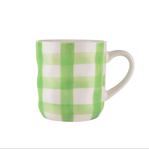 Noss Ceramic Mug | Mint Green Gingham by Noss & Co. Australian Art Prints, Fashion and Homewares. Green Door Decor. www.greendoordecor.com.au