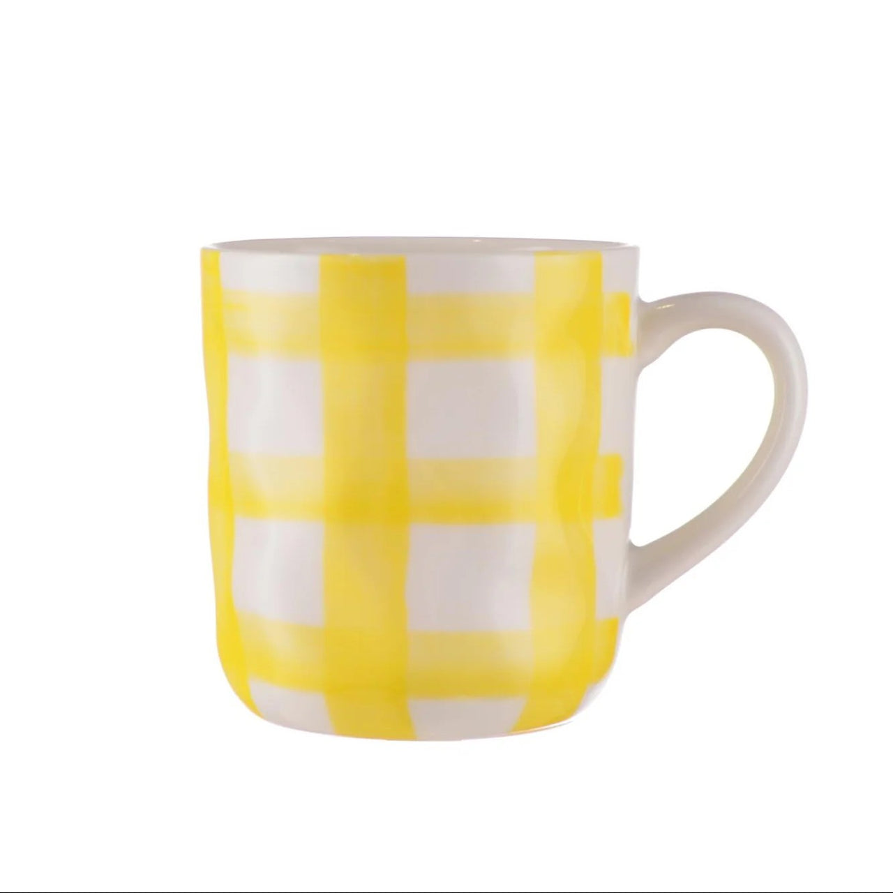 Noss Ceramic Mug | Yellow Gingham by Noss & Co. Australian Art Prints, Fashion and Homewares. Green Door Decor. www.greendoordecor.com.au