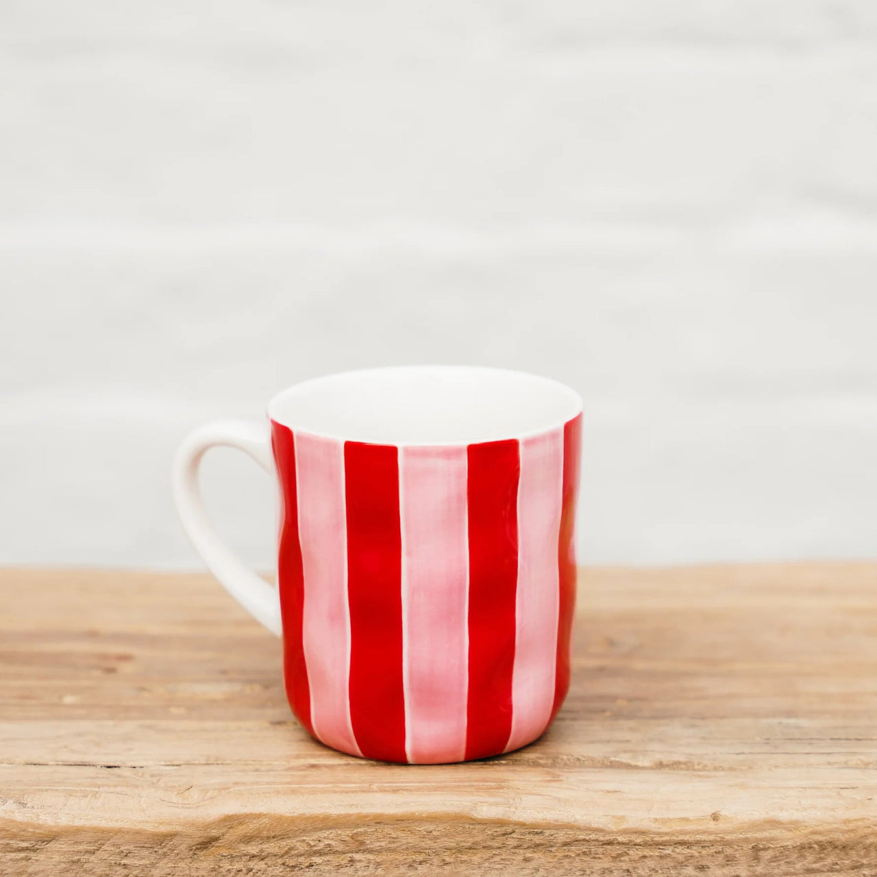 Noss Ceramic Mug | Pink & Red Stripe by Noss & Co. Australian Art Prints and Homewares. Green Door Decor. www.greendoordecor.com.au