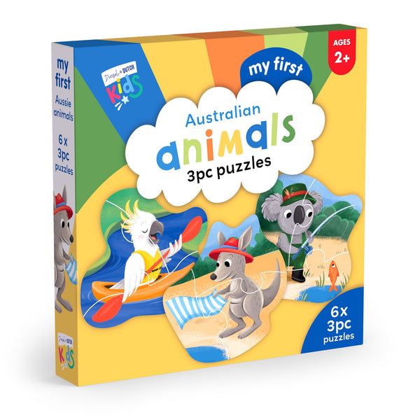 My First 3pc Puzzles | Australian Animals by Diesel & Dutch. Australian Art Prints, Gifts, Fashion and Homewares. Green Door Decor. www.greendoordecor.com.au