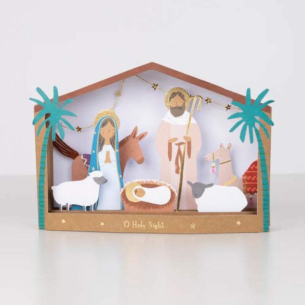 Nativity Diorama Christmas Card by Meri Meri. Australian Art Prints and Homewares. Green Door Decor. www.greendoordecor.com.au