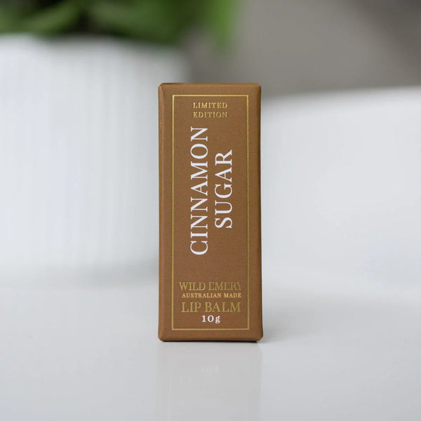 Natural Lip Balm | Cinnamon Sugar by Wild Emery. Australian Art Prints, Gifts, Fashion and Homewares. Green Door Decor. www.greendoordecor.com.au