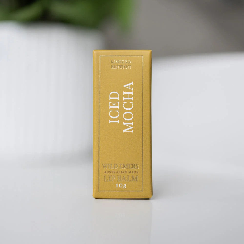 Natural Lip Balm | Iced Mocha by Wild Emery. Australian Art Prints, Gifts, Fashion and Homewares. Green Door Decor. www.greendoordecor.com.au