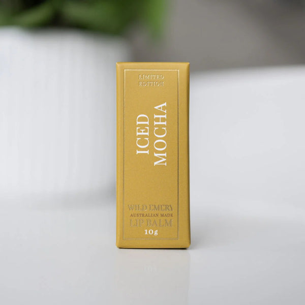 Natural Lip Balm | Iced Mocha by Wild Emery. Australian Art Prints, Gifts, Fashion and Homewares. Green Door Decor. www.greendoordecor.com.au