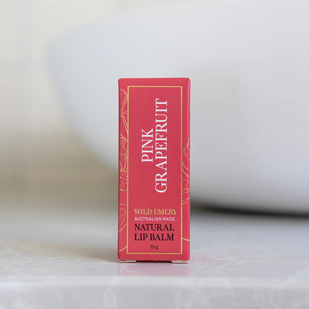 Natural Lip Balm | Pink Grapefruit by Wild Emery. Australian Art Prints, Gifts, Fashion and Homewares. Green Door Decor. www.greendoordecor.com.au