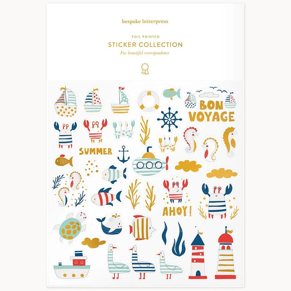 Nautical Sticker Sheet by Bespoke Letterpress. Australian Art Prints and Homewares. Green Door Decor. www.greendoordecor.com.au