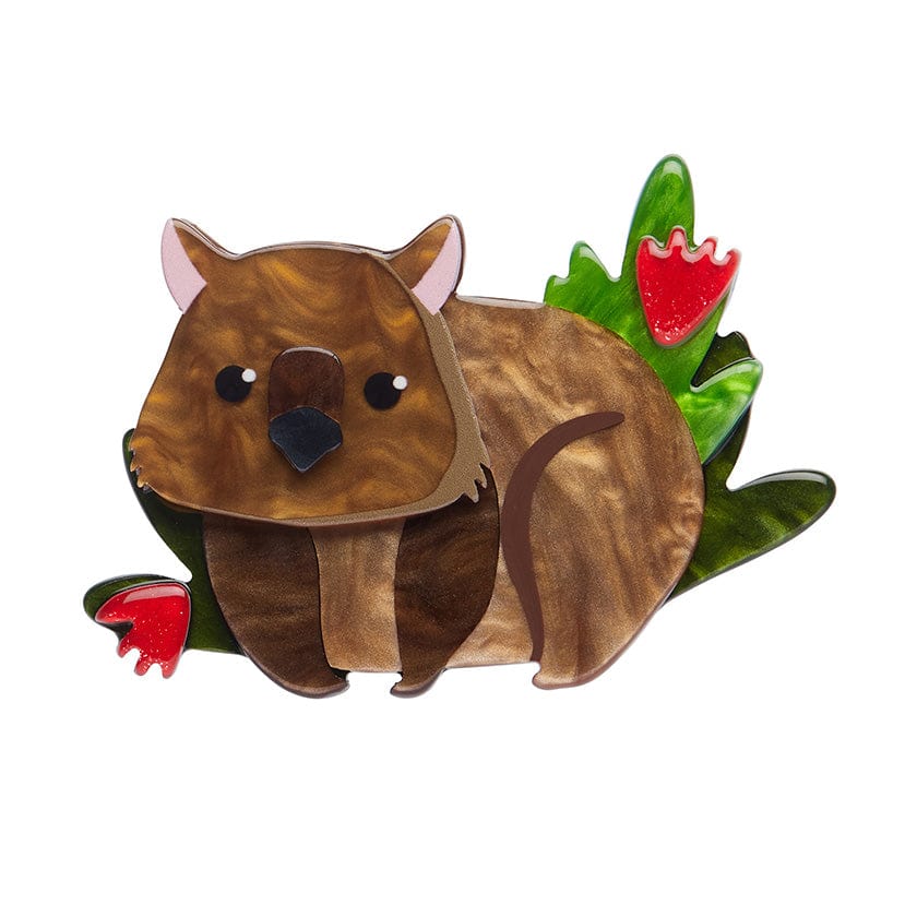 Nibbles the Wombat Brooch | Erstwilder. Australian Art Prints and Homewares. Green Door Decor. www.greendoordecor.com.au
