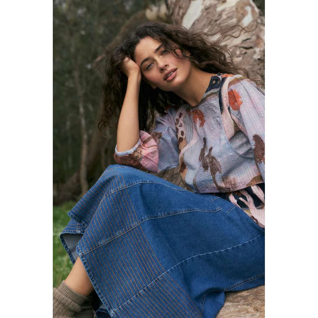 Nina Skirt | Dark Wash by Nancybird. Australian Art Prints, Fashion and Homewares. Green Door Decor. www.greendoordecor.com.au