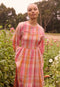 Nora Shirred Dress | Pink Check by Nancybird. Australian Art Prints and Homewares. Green Door Decor. www.greendoordecor.com.au