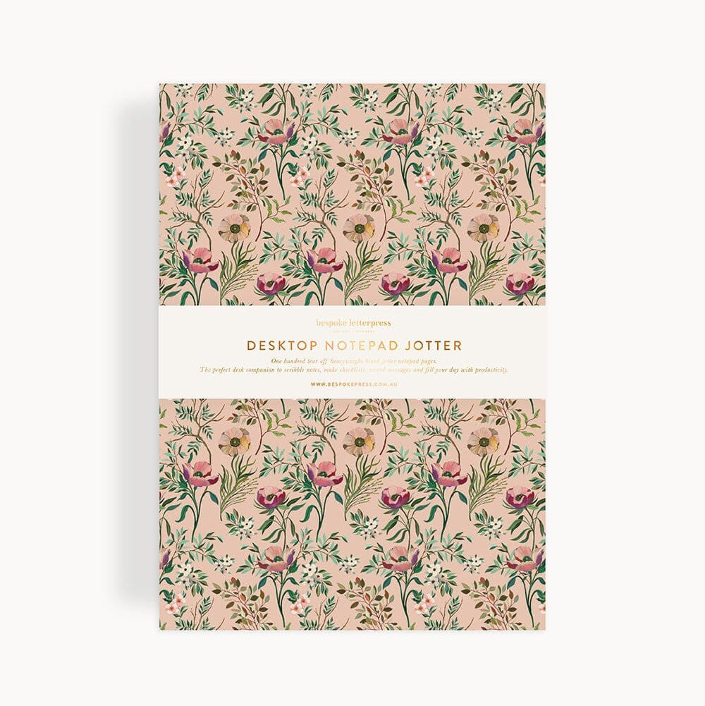 Notepad Jotter | Dancing Poppies by Bespoke Letterpress. Australian Art Prints and Homewares. Green Door Decor. www.greendoordecor.com.au