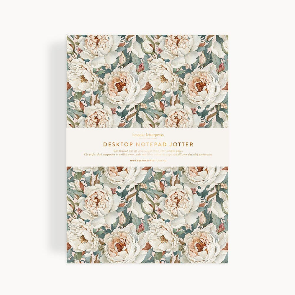 Notepad Jotter | Heritage Roses by Bespoke Letterpress. Australian Art Prints, Gifts, Fashion and Homewares. Green Door Decor. www.greendoordecor.com.au