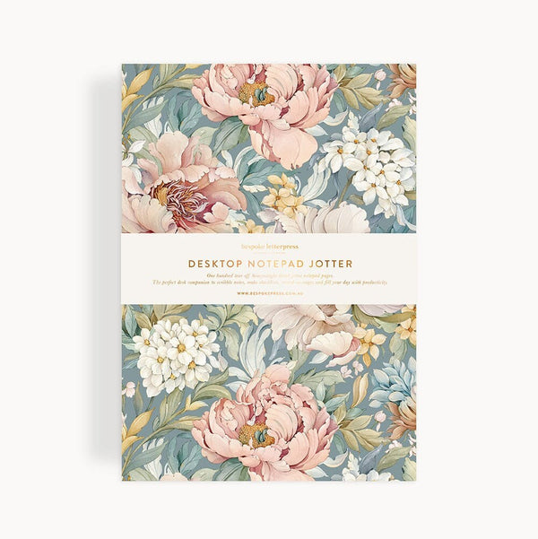 Notepad Jotter | Regency Blooms by Bespoke Letterpress. Australian Art Prints, Gifts, Fashion and Homewares. Green Door Decor. www.greendoordecor.com.au