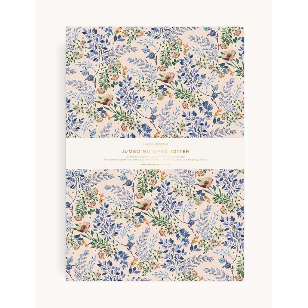 Notepad Jumbo Jotter | Bluebuds by Bespoke Letterpress. Australian Art Prints and Homewares. Green Door Decor. www.greendoordecor.com.au