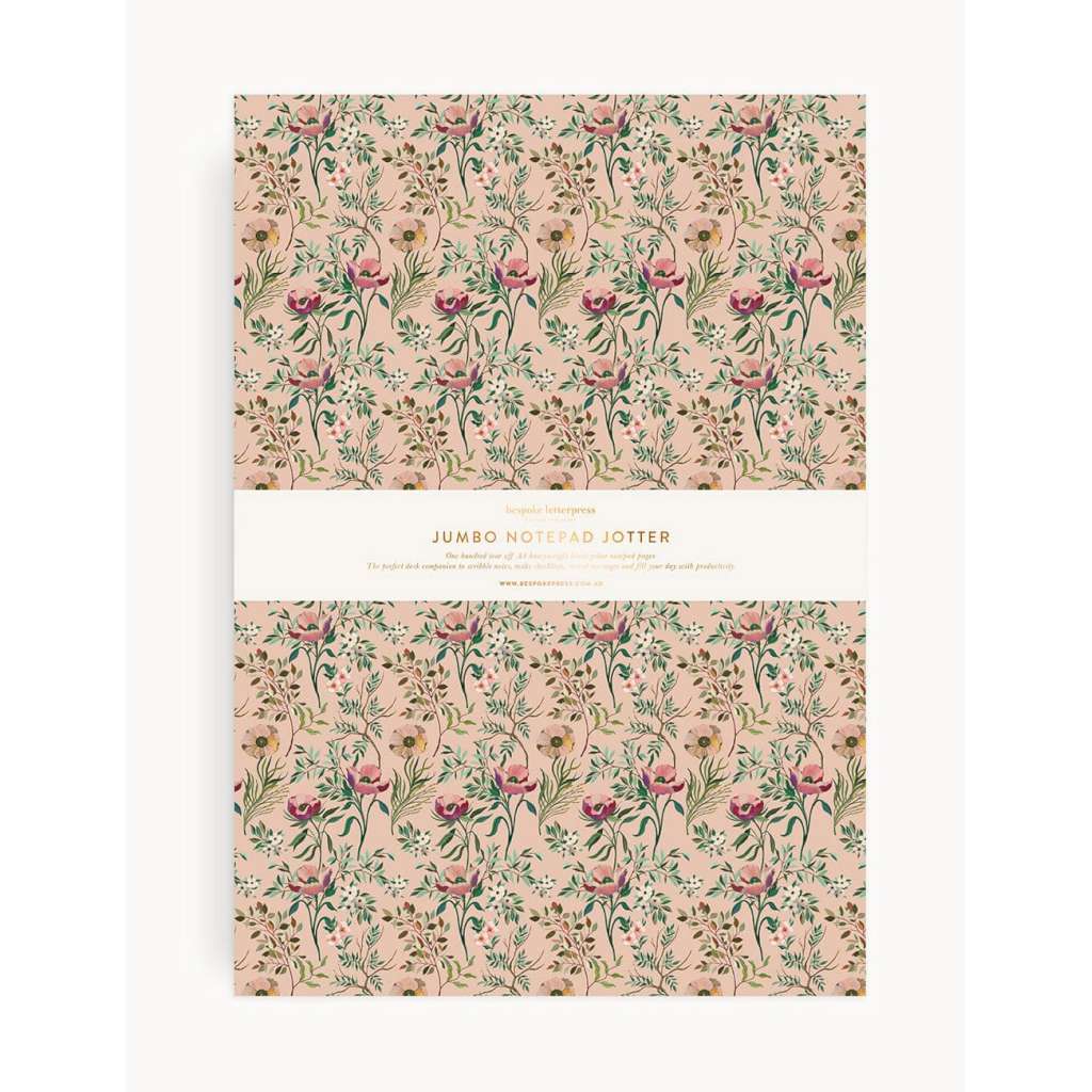 Notepad Jumbo Jotter | Dancing Poppies by Bespoke Letterpress. Australian Art Prints and Homewares. Green Door Decor. www.greendoordecor.com.au