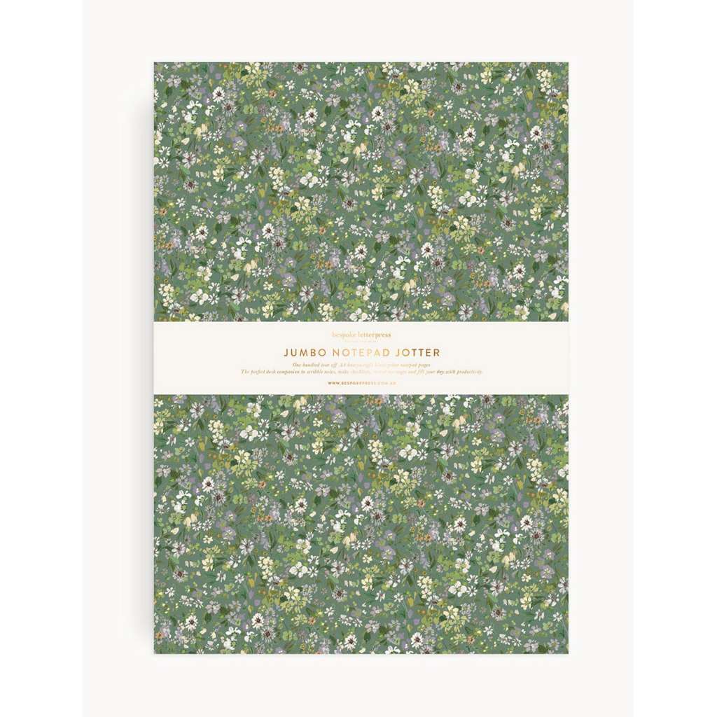 Notepad Jumbo Jotter | Summer Perennials by Bespoke Letterpress. Australian Art Prints and Homewares. Green Door Decor. www.greendoordecor.com.au