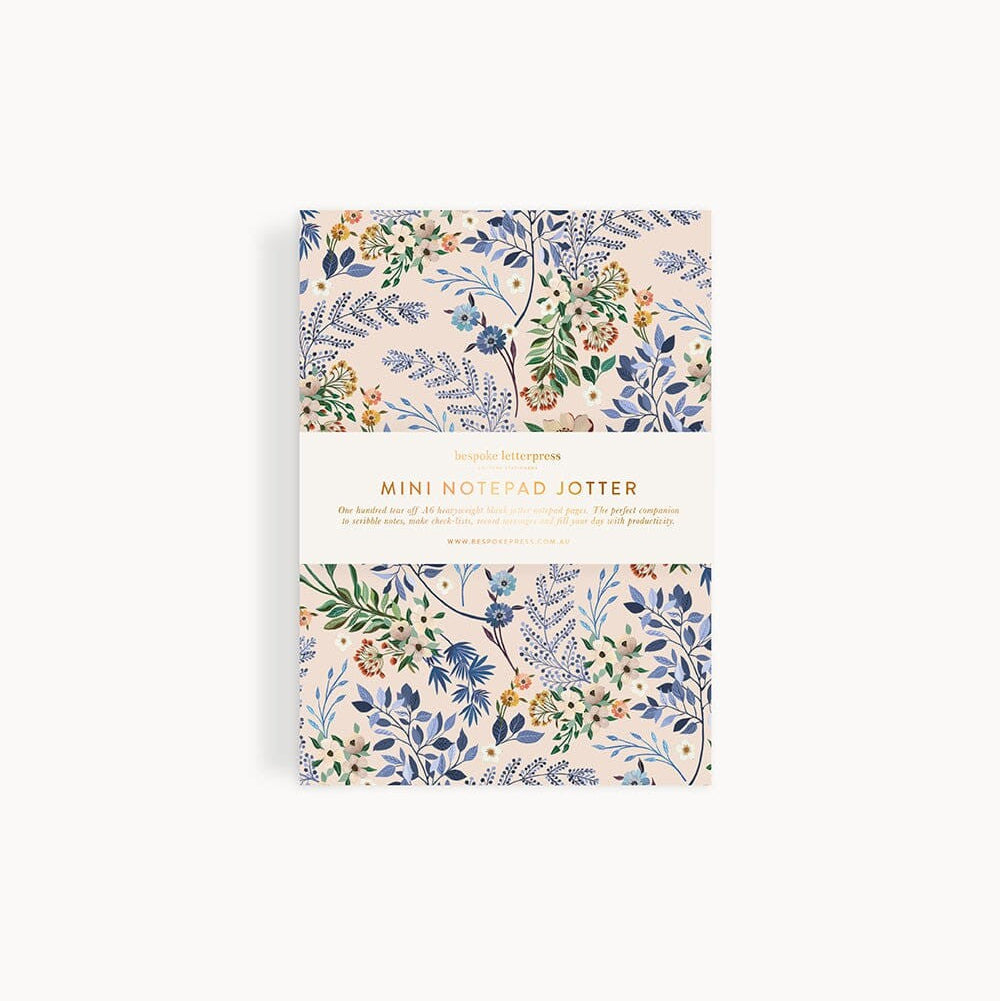Notepad Mini Jotter | Bluebuds by Bespoke Letterpress. Australian Art Prints and Homewares. Green Door Decor. www.greendoordecor.com.au