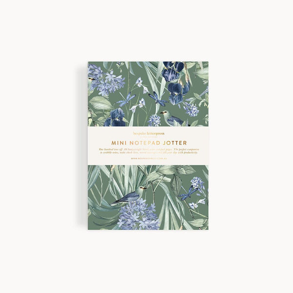 Notepad Mini Jotter | Indigo Haven by Bespoke Letterpress. Australian Art Prints and Homewares. Green Door Decor. www.greendoordecor.com.au