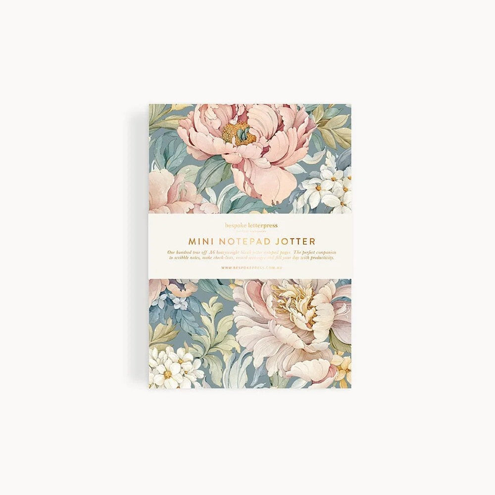 Notepad Mini Jotter | Regency Blooms by Bespoke Letterpress. Australian Art Prints, Gifts, Fashion and Homewares. Green Door Decor. www.greendoordecor.com.au