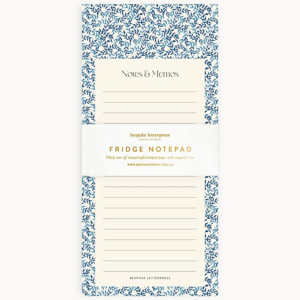 Notes & Memos List DL Notepad | Bluebloom Ivy by Bespoke Letterpress. Australian Art Prints and Homewares. Green Door Decor. www.greendoordecor.com.au