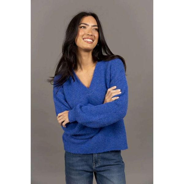 Nouveau V Neck Jumper | Royal Blue by Humidity Lifestyle. Australian Art Prints, Fashion and Homewares. Green Door Decor. www.greendoordecor.com.au
