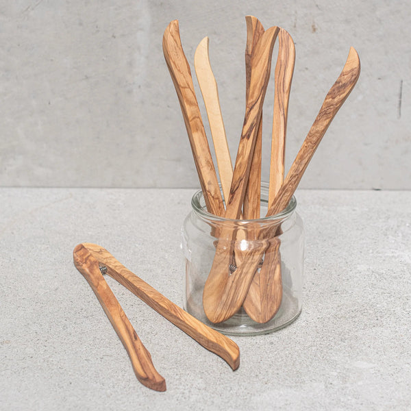 Olive Wood Serving Tongs by Heaven in Earth. Australian Art Prints, Gifts, Fashion and Homewares. Green Door Decor. www.greendoordecor.com.au