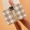 Holiday Picnic Mat | Olive Check by Kollab. Australian Art Prints, Gifts, Fashion and Homewares. Green Door Decor. www.greendoordecor.com.au