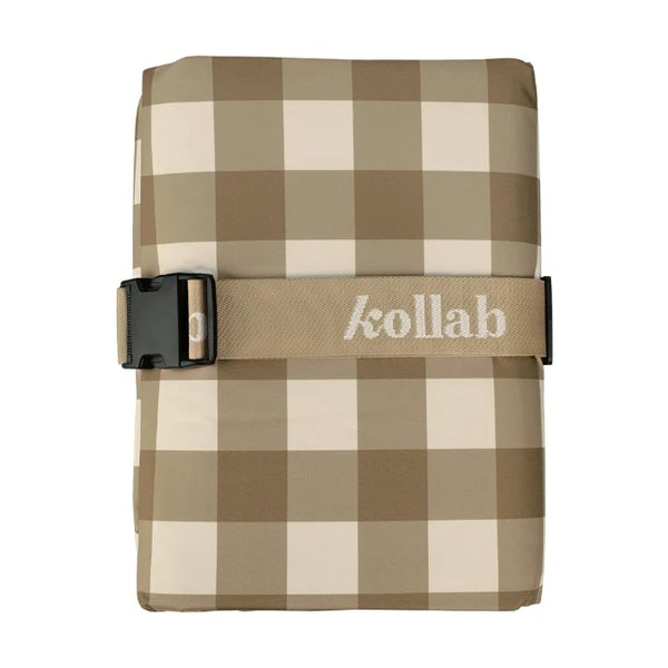 Holiday Picnic Mat | Olive Check by Kollab. Australian Art Prints, Gifts, Fashion and Homewares. Green Door Decor. www.greendoordecor.com.au