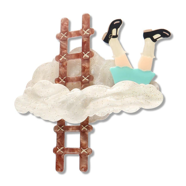 On To The Next Land! Brooch | Erstwilder x Fleur Harris x Enid Blyton 'The Magic Faraway Tree'. Australian Art Prints, Gifts, Fashion and Homewares. Green Door Decor. www.greendoordecor.com.au