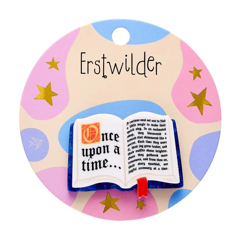Open Book Simplified Mini Brooch | Erstwilder. Australian Art Prints, Gifts, Fashion and Homewares. Green Door Decor. www.greendoordecor.com.au