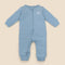 Organic Cotton Zip Growsuit | Heather Blue by Lummi in Colour. Australian Art Prints, Gifts, Fashion and Homewares. Green Door Decor. www.greendoordecor.com.au