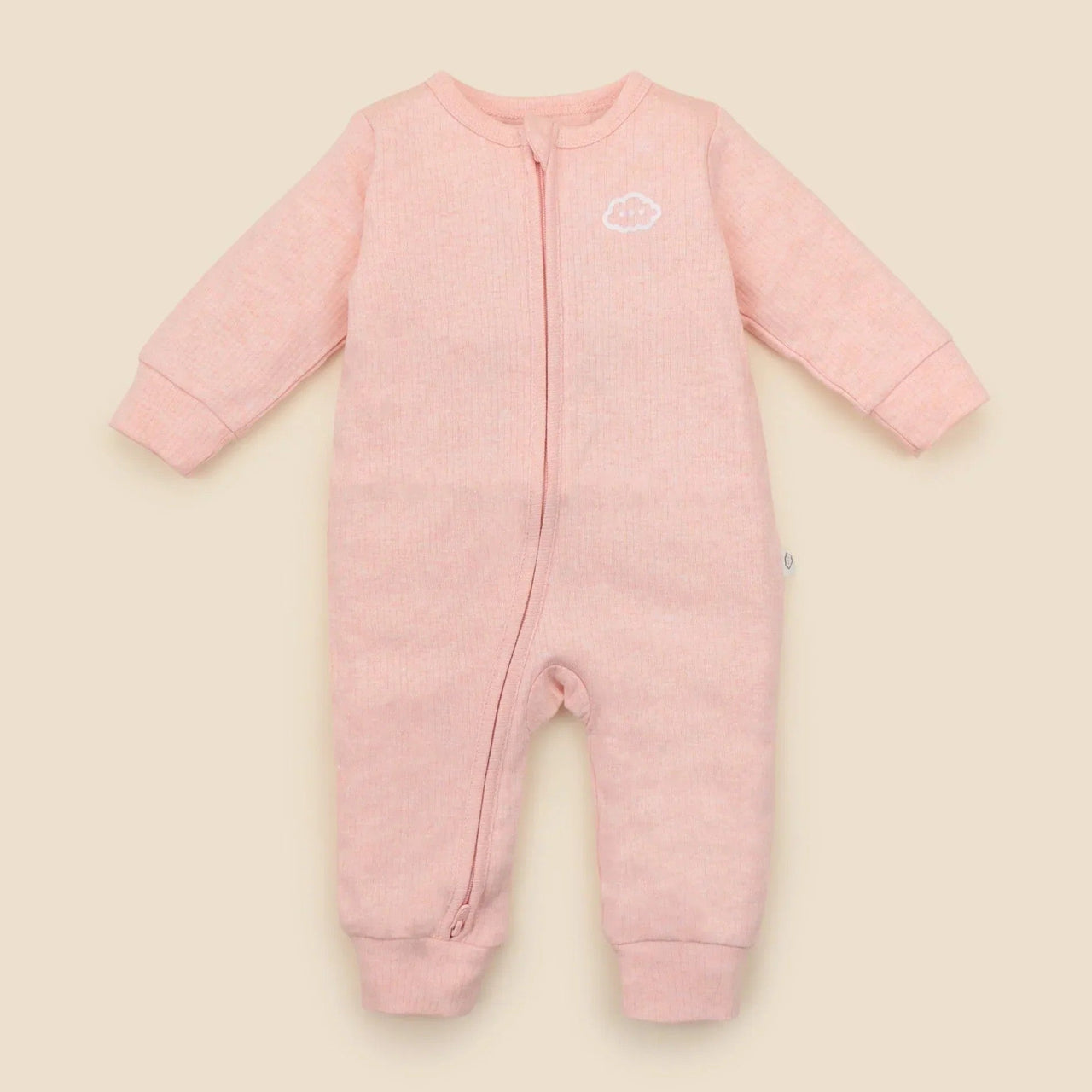 Organic Cotton Zip Growsuit | Heather Pink by Lummi in Colour. Australian Art Prints, Gifts, Fashion and Homewares. Green Door Decor. www.greendoordecor.com.au