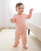 Organic Cotton Zip Growsuit | Heather Pink by Lummi in Colour. Australian Art Prints, Gifts, Fashion and Homewares. Green Door Decor. www.greendoordecor.com.au