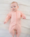 Organic Cotton Zip Growsuit | Heather Pink by Lummi in Colour. Australian Art Prints, Gifts, Fashion and Homewares. Green Door Decor. www.greendoordecor.com.au
