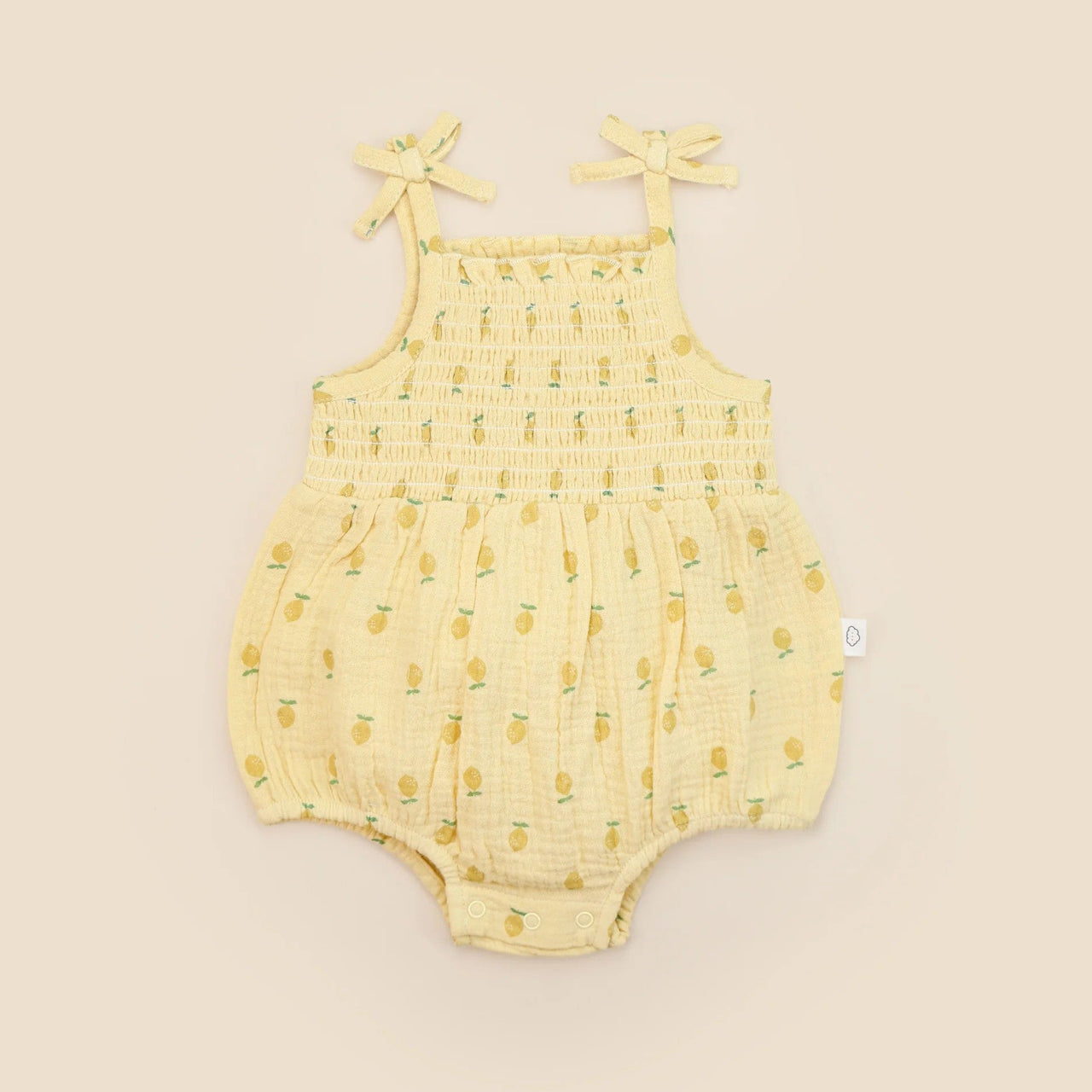 Organic Cotton Muslin Bubble Romper | Lemons by Lummi in Colour. Australian Art Prints, Gifts, Fashion and Homewares. Green Door Decor. www.greendoordecor.com.au
