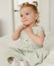 Organic Cotton Muslin Overall Romper | Daisy Green by Lummi in Colour. Australian Art Prints, Gifts, Fashion and Homewares. Green Door Decor. www.greendoordecor.com.au