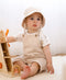 Organic Cotton Muslin Overall Romper | Oat by Lummi in Colour. Australian Art Prints, Gifts, Fashion and Homewares. Green Door Decor. www.greendoordecor.com.au