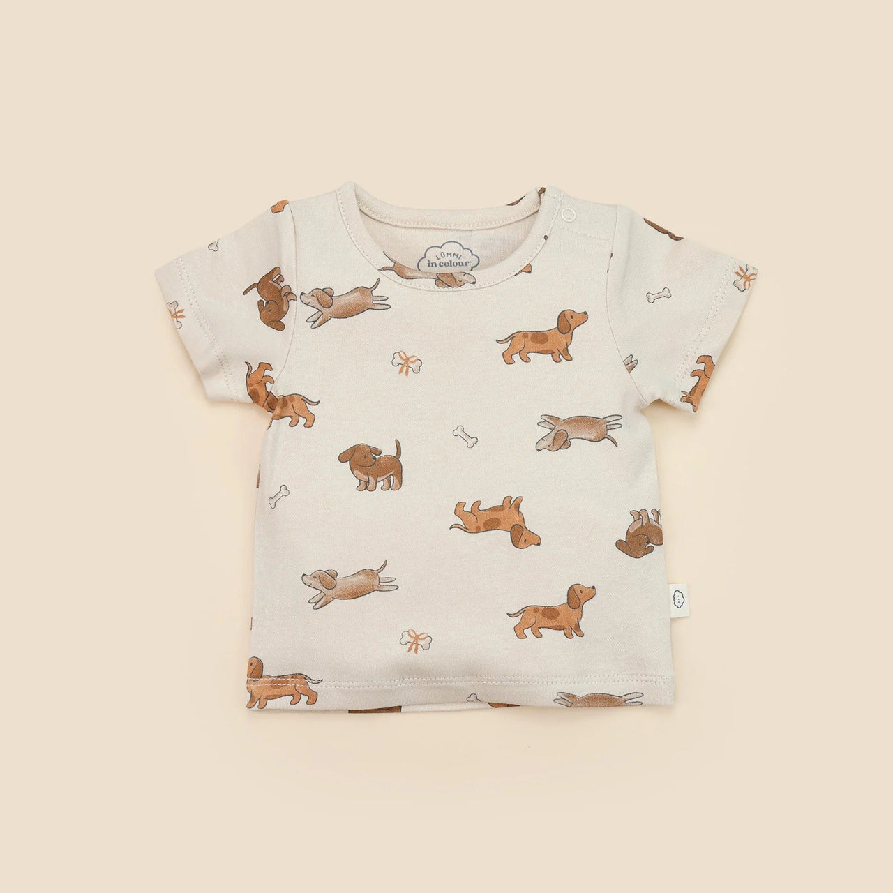 Organic Cotton T-Shirt | Dachshund Dog by Lummi in Colour. Australian Art Prints, Gifts, Fashion and Homewares. Green Door Decor. www.greendoordecor.com.au