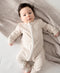 Organic Cotton Zip Growsuit | Oat Stripes by Lummi in Colour. Australian Art Prints, Gifts, Fashion and Homewares. Green Door Decor. www.greendoordecor.com.au