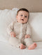 Organic Cotton Zip Growsuit | Oat Stripes by Lummi in Colour. Australian Art Prints, Gifts, Fashion and Homewares. Green Door Decor. www.greendoordecor.com.au