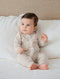 Organic Cotton Zip Growsuit | Oat Stripes by Lummi in Colour. Australian Art Prints, Gifts, Fashion and Homewares. Green Door Decor. www.greendoordecor.com.au