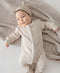 Organic Cotton Zip Growsuit | Oat Stripes by Lummi in Colour. Australian Art Prints, Gifts, Fashion and Homewares. Green Door Decor. www.greendoordecor.com.au