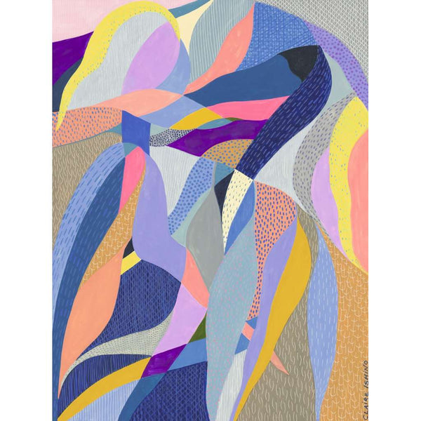 Original Gouache Painting | Lines and Leaves by Claire Ishino. Australian Art Prints and Homewares. Green Door Decor. www.greendoordecor.com.au