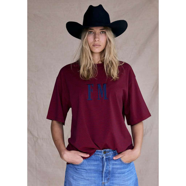 Oversized Stripe Tee Red/Navy | FAR MER. by Whitney | Whitney Spicer Art. Australian Art Prints and Homewares. Green Door Decor. www.greendoordecor.com.au