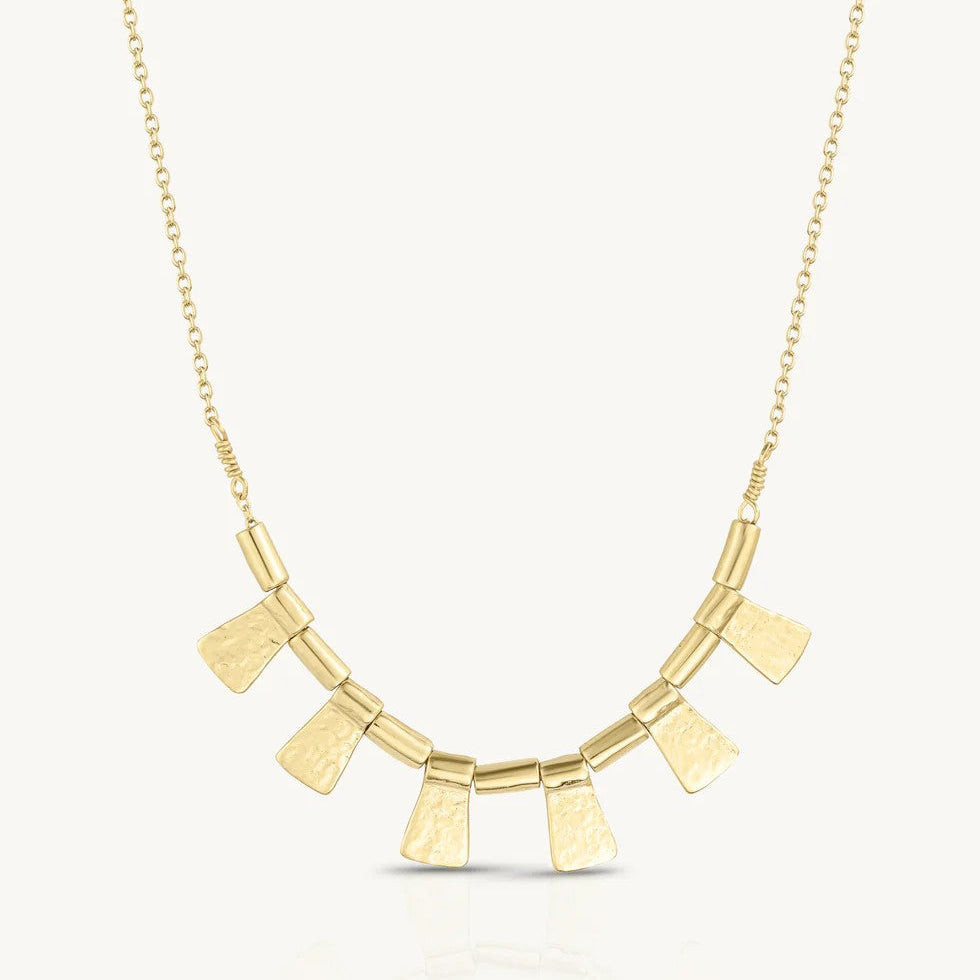 'Paradigm' Gold Necklace by ToniMay. Australian Art Prints, Gifts, Fashion and Homewares. Green Door Decor. www.greendoordecor.com.au