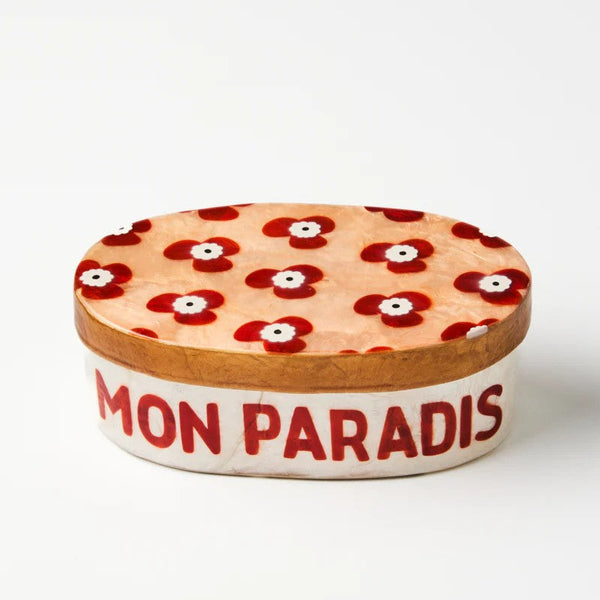 'Paradis' Pink Large Box by Jones and Co. Australian Art Prints, Fashion and Homewares. Green Door Decor. www.greendoordecor.com.au