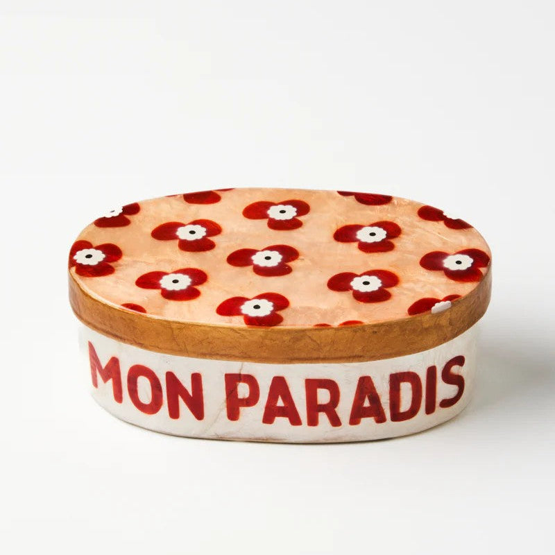 'Paradis' Pink Large Box by Jones and Co. Australian Art Prints, Fashion and Homewares. Green Door Decor. www.greendoordecor.com.au