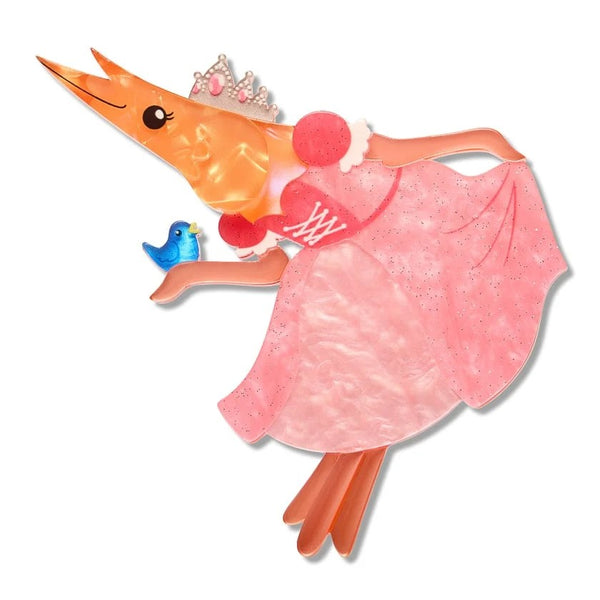 Pascal the Princess Prawn Brooch | Erstwilder. Australian Art Prints, Gifts, Fashion and Homewares. Green Door Decor. www.greendoordecor.com.au