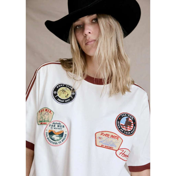 'Patches' Tee | FAR MER. by Whitney by Whitney Spicer Art. Australian Art Prints, Fashion and Homewares. Green Door Decor. www.greendoordecor.com.au